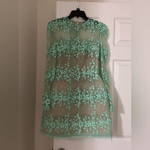 Bronx and Banco Aqua Floral Lace Dress